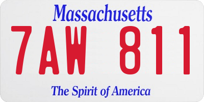 MA license plate 7AW811