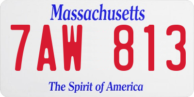 MA license plate 7AW813