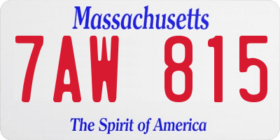 MA license plate 7AW815