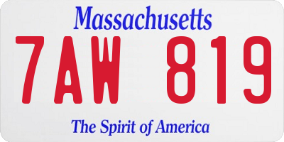 MA license plate 7AW819