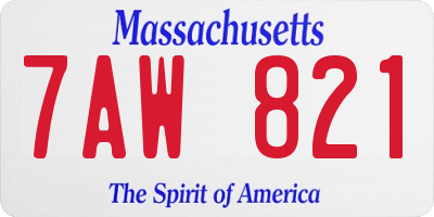 MA license plate 7AW821