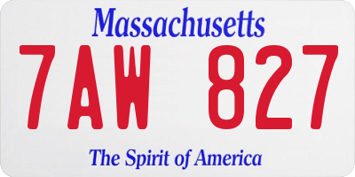 MA license plate 7AW827