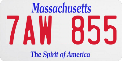 MA license plate 7AW855