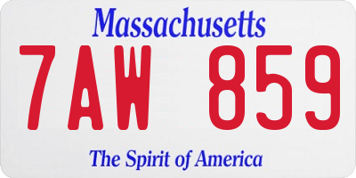 MA license plate 7AW859