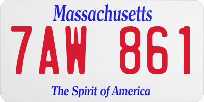 MA license plate 7AW861