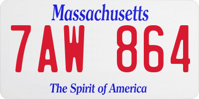 MA license plate 7AW864
