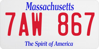 MA license plate 7AW867