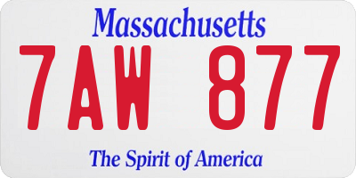 MA license plate 7AW877