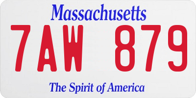 MA license plate 7AW879