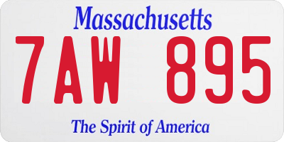 MA license plate 7AW895