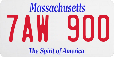 MA license plate 7AW900