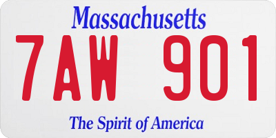 MA license plate 7AW901