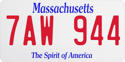 MA license plate 7AW944