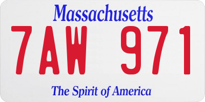 MA license plate 7AW971