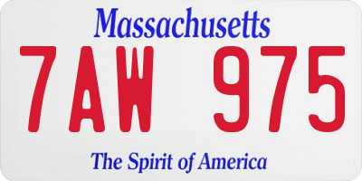 MA license plate 7AW975