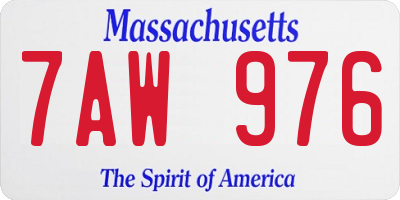 MA license plate 7AW976