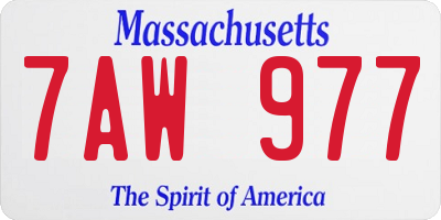 MA license plate 7AW977