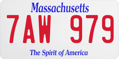 MA license plate 7AW979