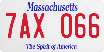 MA license plate 7AX066