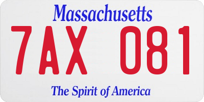 MA license plate 7AX081