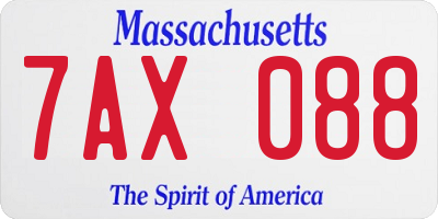 MA license plate 7AX088