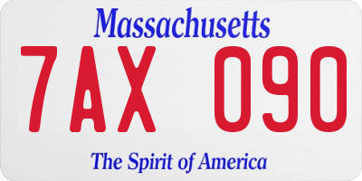 MA license plate 7AX090