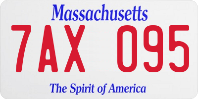 MA license plate 7AX095