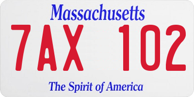 MA license plate 7AX102