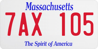 MA license plate 7AX105
