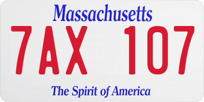 MA license plate 7AX107