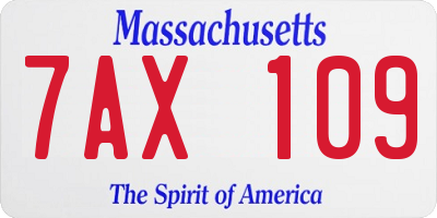 MA license plate 7AX109