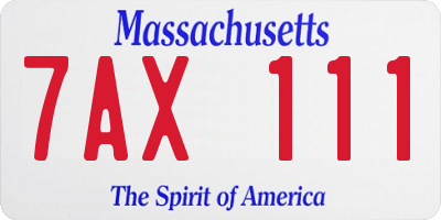 MA license plate 7AX111