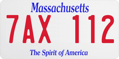 MA license plate 7AX112