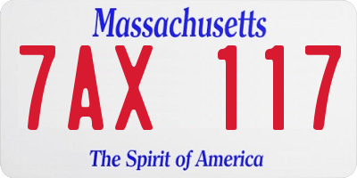 MA license plate 7AX117