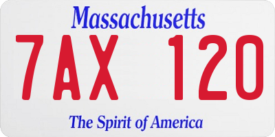 MA license plate 7AX120