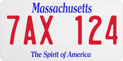 MA license plate 7AX124