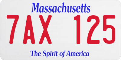 MA license plate 7AX125