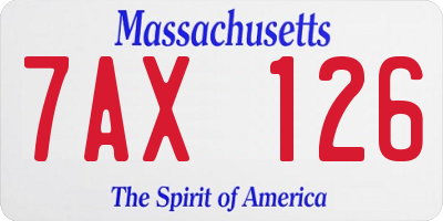 MA license plate 7AX126
