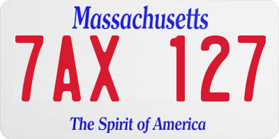 MA license plate 7AX127
