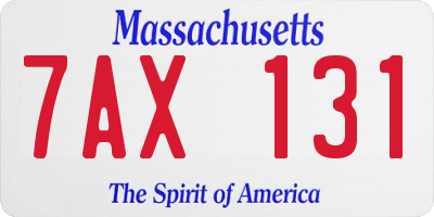 MA license plate 7AX131
