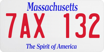 MA license plate 7AX132