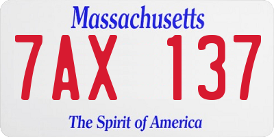 MA license plate 7AX137