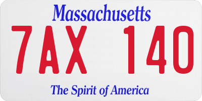 MA license plate 7AX140