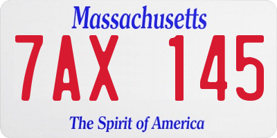 MA license plate 7AX145