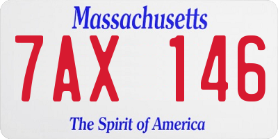 MA license plate 7AX146