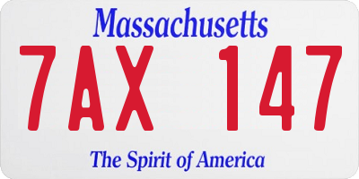 MA license plate 7AX147