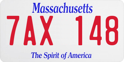 MA license plate 7AX148