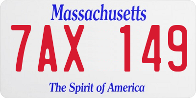 MA license plate 7AX149