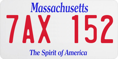 MA license plate 7AX152