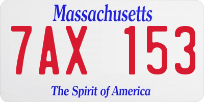 MA license plate 7AX153
